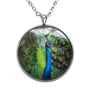 New Peacock Pendant Necklace Stainless Chain Bird Lover Gift